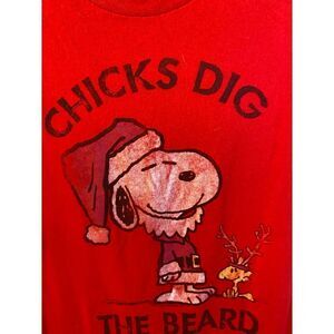 Snoopy Christmas shirt Chicks Dig the Bread large red